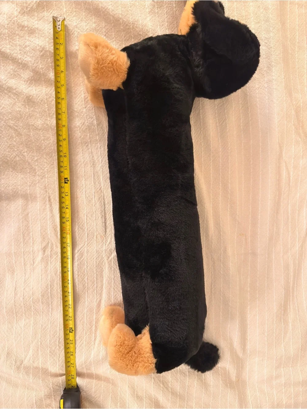 Plush Dachshund Dog Toy - Black and Tan - Soft Squeaky Comfort
